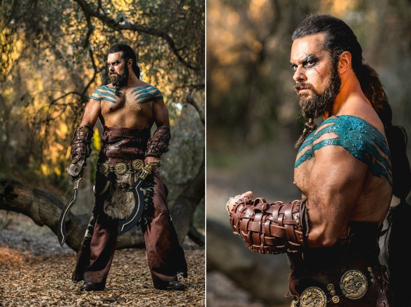 Illustration for article titled Khal Drogo cosplay is uncanny—and comes with a hilarious performance
